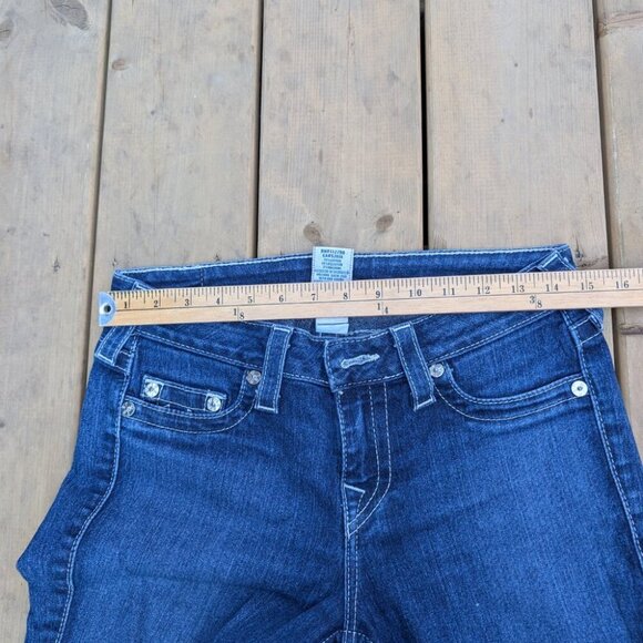 True Religion Jeans Women 29 Blue Denim Medium Wash Skinny Leg 5-Pockets Stretch - Picture 5 of 10
